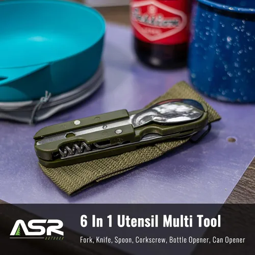 Miniatura 2 de Utensilios de camping 6 en 1 multiherramienta de cocina con estuche de transporte y abridor de botellas