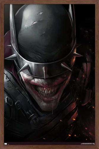 Miniatura 10 de Trends International DC Comics The Batman Who Laughs - Póster de pared de cara, 14.725 x 22.375 pulgadas, versión enmarcada de madera de granero
