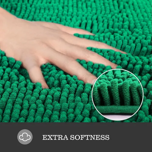 Miniatura 3 de Yeaban Alfombra de pasillo de baño de 24 x 72 pulgadas, antideslizante, alfombra de baño larga de felpilla gruesa, absorbente y lavable, alfombra
