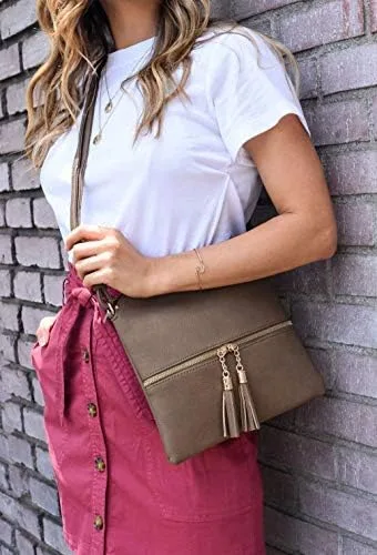 Miniatura 5 de SG SUGU - Bolso ligero y mediano con borla y bolsillo con cremallera