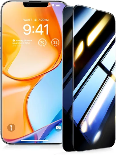 Miniatura 10 de UltraGlass Protector de pantalla de privacidad de vidrio 9H+ para iPhone 15 Pro Max [armadura de privacidad invisible], protector de pantalla S24