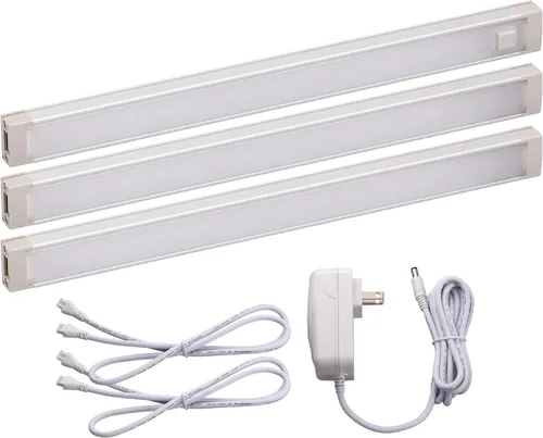 Barra de luces led Black and Decker (LEDUC9-1W) para agregar a la parte inferior del armario, de 9 pulgadas, instalación sin herramientas, blanco