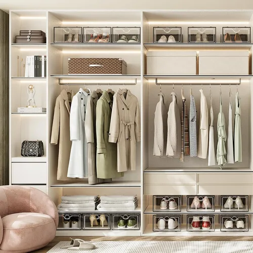 Miniatura 9 de Pinkpum Paquete de 15 cajas de almacenamiento de zapatos extragrandes para tamaño 11, organizador de zapatos para armario, de plástico transparente