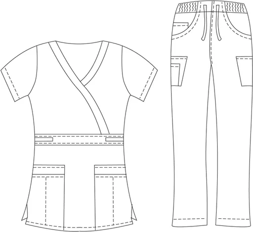 Miniatura 2 de Dagacci Medical Uniform Conjunto de ropa quirúrgica elástica y suave con cuello en Y y pantalones para mujer