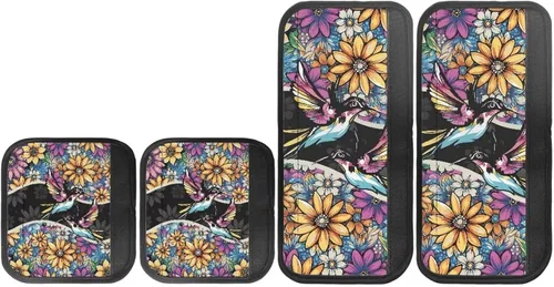 Miniatura 8 de Juego de 4 fundas para manijas de microondas con diseño de rayas de vaca tribal, azteca, decoración de cocina, antideslizantes, a prueba