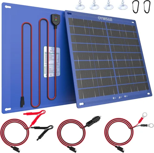 OYMSAE Cargador de batería solar de 30 W para coche, portátil, 12 V, cargador de batería y mantenedor, panel solar impermeable para coche, barco,