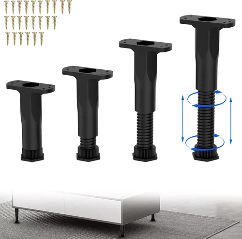 Miniatura 11 de Patas de soporte de cama de altura ajustable, soporte central telescópico resistente de 6.3 a 11 pulgadas para marco de cama hundido, elevador