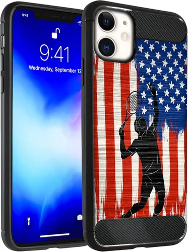 Miniatura 20 de CasesOnDeck - Funda compatible con Apple iPhone 11 / iPhone XI (2019) de 6.1 pulgadas, funda delgada de fibra de carbono TPU para acentuar arañazos