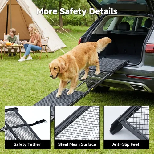 Miniatura 4 de Rampa para perros para automóvil, 76 x 20 pulgadas, rampa extra ancha para perros grandes, rampa antideslizante para perros con 2 almohadillas