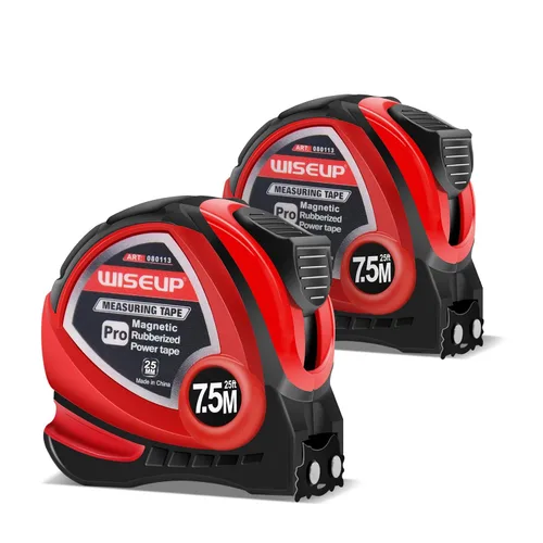 Miniatura 8 de WISEUP Cinta métrica industrial magnética con fracciones 1/8 y métrica, fácil de leer, cinta de medición con clip de cinturón para topógrafos, 16