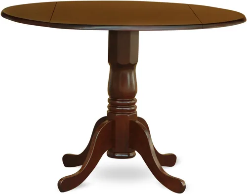 Miniatura 67 de East West Furniture DLEN3-BLK-69 - Juego de muebles de comedor de 3 piezas que contiene una mesa de comedor redonda con gotas y 2 sillas tapizadas
