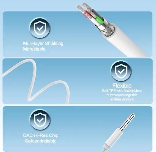 Miniatura 4 de Auriculares con cable, llamadas ultra claras y sin ruido: auriculares con cable de 0.138 in, auriculares intrauditivos con micrófono, compatibles