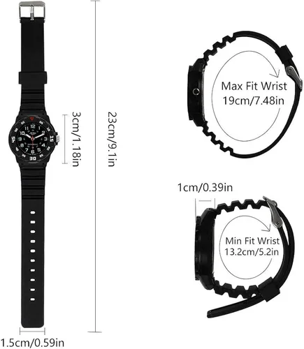 Miniatura 6 de Reloj analógico para niños, resistente al agua, para enseñar el tiempo, para niños y niñas, correa suave para aprender