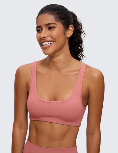 Miniatura 39 de CRZ YOGA Butterluxe - Mini brasier para mujer, cuello redondo, de bajo impacto, inalámbrico, deportivo, yoga, acolchado, para entrenamiento
