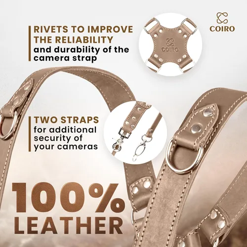 Miniatura 3 de C Coiro Dual Camera Harness Leather Camera Strap DSLR/SLR, All-Day Comfort