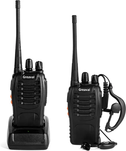 Miniatura 5 de Radio de 2 vías Walkie Talkie de largo alcance con auricular UHF de 16 canales 400-470 MHz (paquete de 2)