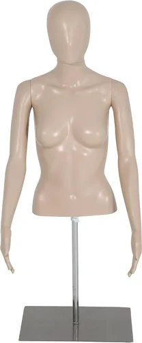 Maniquí de costura femenino de 39 a 56 pulgadas, maniquí de medio cuerpo ajustable con base de metal, soporte de maniquí para ropa de exhibición