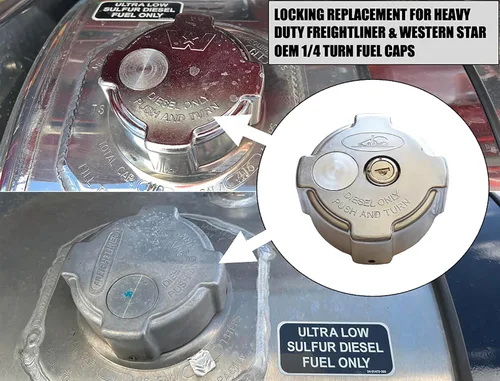 Miniatura 7 de Llaves iguales par 1/4 vuelta de bloqueo de aluminio diesel tapas de combustible para ciertos Freightliners