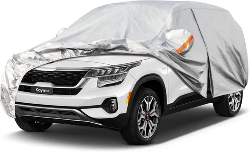 Miniatura 13 de Kayme - Cubierta completa impermeable de 6 capas para automóvil, apta para todo clima, protección para exteriores contra lluvia, rayos ultravioleta