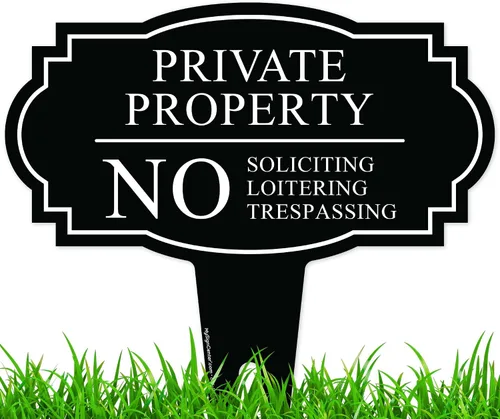 Miniatura 9 de Letrero de No Soliciting Yard (No Soliciting Yard Sign, No Solicitation In Ground de 11 x 11 pulgadas), ACM libre de óxido, resistente a