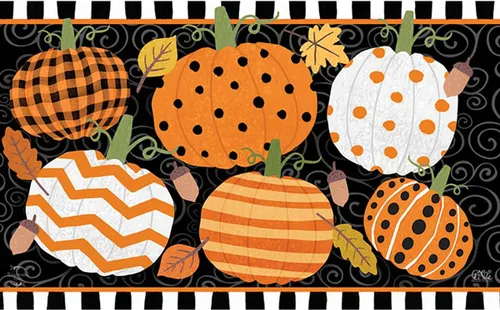 Miniatura 3 de Briarwood Lane Felpudo de calabaza de celebración de otoño Naranja