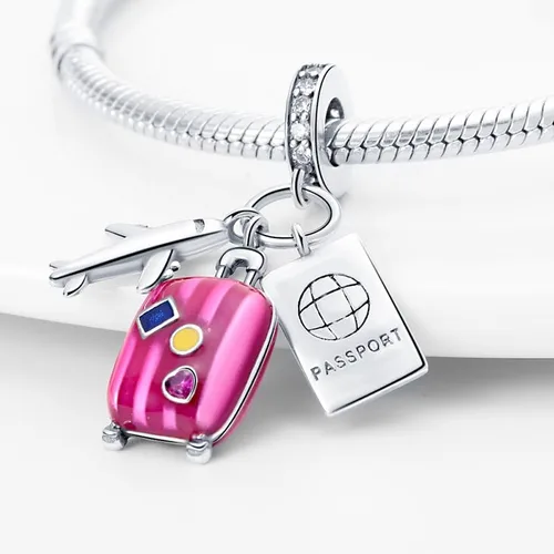 Miniatura 2 de Bead Charms fit Pandora Bracelet, 925 Sterling Silver Pendant Charm with 5A Cubic Zirconia for Necklace and Bracelet Birthday Mothers Day Jewelry