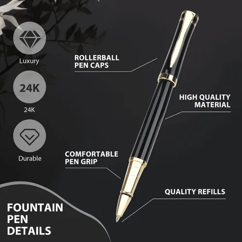 Miniatura 3 de cheericome Bolígrafo de lujo, profesional y ejecutivo, perfecto para escritura suave y sedosa, con caja de regalo, bonito bolígrafo para hombres