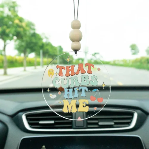 Miniatura 26 de Talataca Adorno plano 2D cristiano para automóvil y cuentas de madera, citas inspiradoras con cuentas, accesorios para espejo retrovisor, colgante 37