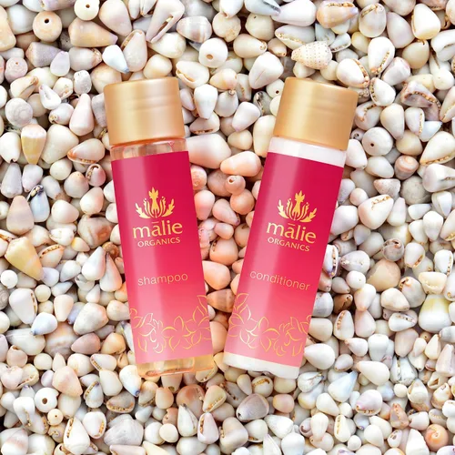 Miniatura 2 de Mālie Organics Champú Mini, aroma a plumeria, limpieza diaria para todo tipo de cabello, aceite de nuez de kukui + aceite de nuez de macadamia +