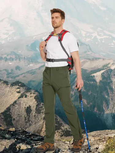 Miniatura 6 de MAGCOMSEN Pantalones de senderismo para hombre, 6 bolsillos, resistentes al agua, pantalones de trabajo de pesca Ripstop, ligeros, de secado rápido