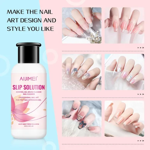 Miniatura 6 de Juego de soluciones deslizantes de uñas de 2.0 fl oz/2fl.oz Solución deslizante para uñas de gel de polietileno, extensión de uñas, solución
