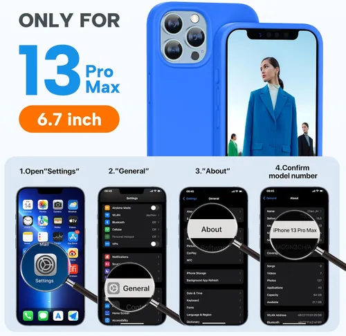 Miniatura 6 de Miracase - Funda diseñada para iPhone 13 Pro Max con protector de pantalla, [forro de microfibra suave antiarañazos], funda protectora de silicona