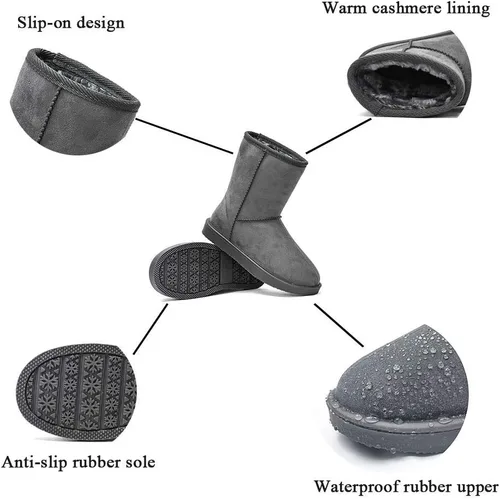 Miniatura 5 de DKSUKO - Botas de nieve clásicas impermeables para mujer