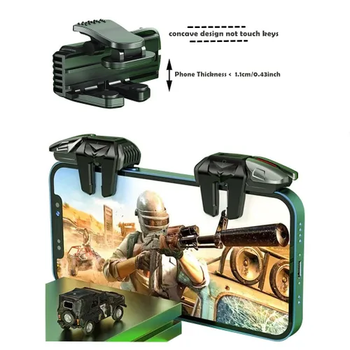 Miniatura 2 de rinsfox Fox Game Triggers With Finger Sleevs, Mobile Game Controllers 6 Finger, Plug and Play Gaming Trigger for iOS and Android