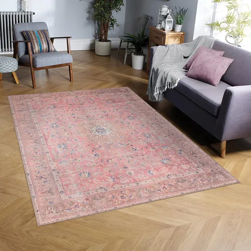 Miniatura 61 de GLN Rugs Traditional Collection - Alfombra de felpilla lavable a máquina, tradicional, antideslizante, alfombra de felpilla de pelo bajo, para sala