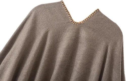 Miniatura 194 de Urban CoCo Poncho de colores para mujer, chal con frente abierto, color en bloques