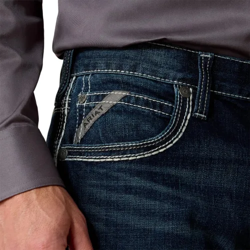 Miniatura 4 de ARIAT Jeans rectos para hombre M5 Straight Stretch Remming apilable pierna recta