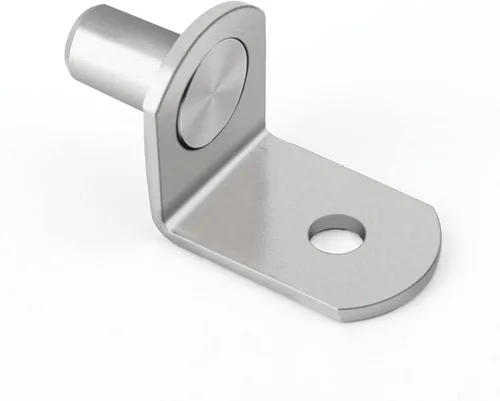 Pinzas para estantes de 1/4 pulgadas, 20 soportes en forma de L con agujero para gabinetes, estantes, Wodrob, muebles, niquelado