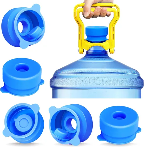 Miniatura 9 de U-Goforst [6 PIEZAS] Tapa para Jarra de Agua de 3 y 5 Galones - 55mm Tapa de Botella de Silicona de Grado Alimenticio Reutilizable para Tapas