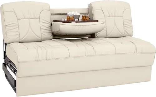 Miniatura 3 de De Leon - Sofá cama consola para caravana, 66 pulgadas de ancho, cuero definitivo, color bisque