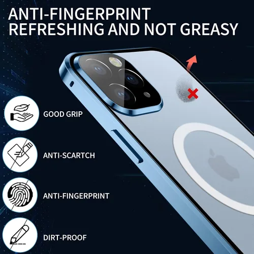 Miniatura 5 de Funda para iPhone 13 Pro, compatible con Magsafe funda de protección de cuerpo completo de 360 grados, parachoques magnético de metal de atracción +