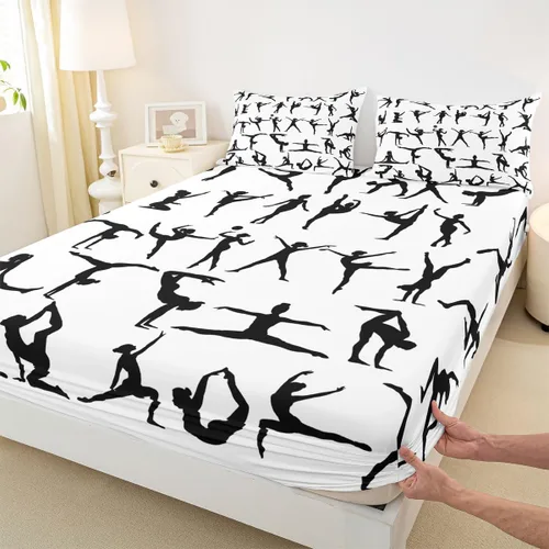 Miniatura 9 de Erosebridal Lindas sábanas negras para niñas, sábana bajera ajustable de niña africana americana, tamaño individual, sábanas psicodélicas moradas