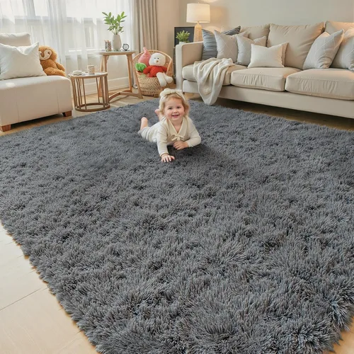 Miniatura 14 de Alfombras circulares súper suaves para niñas, castillo de princesa, tienda de campaña de 5 diámetros, alfombras circulares de área para dormitorio