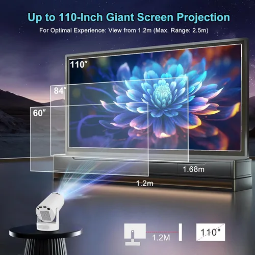 Miniatura 4 de Mini proyector portátil con aplicación TranScreen, proyector de película inteligente para TV Stick, teléfono inteligente, iPhone y USB, soporte 4K