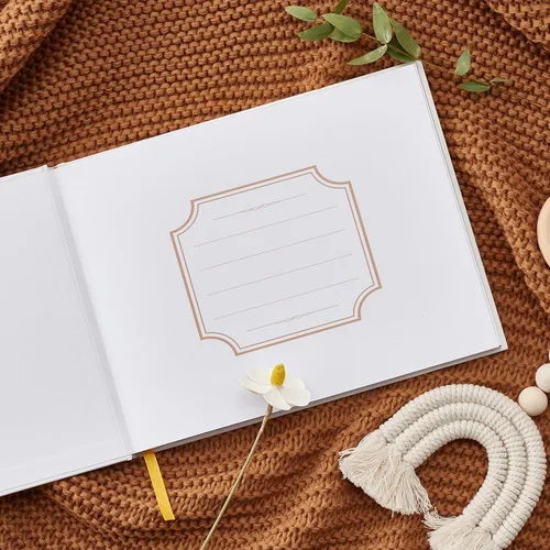 Miniatura 5 de Libro de invitados de boda – Libro de invitados de boda para fiesta, libro de visitas forrado para bodas, baby shower, cumpleaños, aniversarios