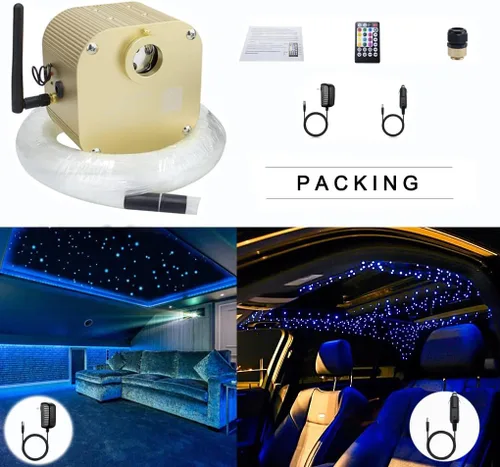 Miniatura 6 de Luces Azimom Bluetooth, con control, de 16 vatios, parpadean, luces de fibra óptica, iluminación de estrella para techo