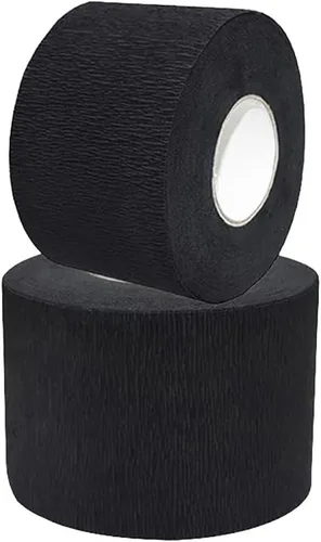 2 rollos de tiras de papel de cuello negro para peluquería banda para el cuello de peluquería tiras de peinado de papel para peluquería
