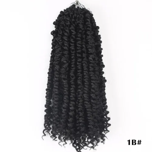 Miniatura 7 de Cabello de estilo Passion Twist – Cabello de ganchillo de 24 pulgadas para mujer, 8 paquetes de cabello rizado pretrenzado de ganchillo Passion 1b