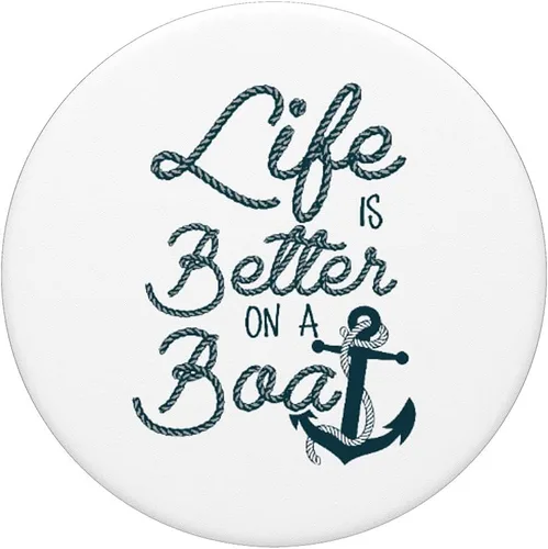 Miniatura 3 de Fun Life is Better on a Boat Cruising Lovers and Boaters PopSockets PopGrip: agarre intercambiable para teléfonos y tabletas