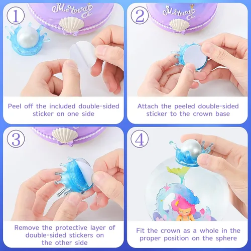 Miniatura 5 de BREIS Globos de nieve, globos de nieve de sirena de 3.937 in, copos de nieve automáticos con luces LED de música, decoración de Navidad, cumpleaños